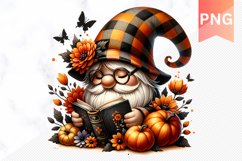 Halloween Gnome Books Sublimation - Halloween Clipart PNG Product Image 1