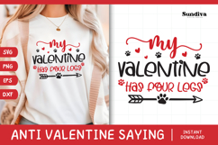 Anti Valentine's Day Quote SVG | My Valentine Has Four Legs Product Image 1