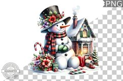Christmas Snowman Sublimation - Clipart PNG Design Product Image 1