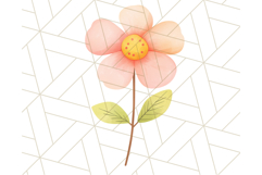 Pastel Watercolor Spring Clipart, Cheerful Floral Png Design Product Image 5