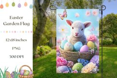 Welcome Garden Flag Design, Easter Lamb Garden Flag PNG Product Image 1