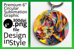 Bold Abstract Dog Pattern Round Design Keychain Product Image 1