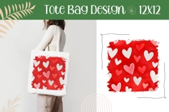 Love Hearts Illustration, Hearts Tote Bag Design Product Image 1