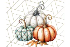 Fall Pumpkin Clipart PNG, Autumn Pumpkins, Jewel Tones Png Product Image 5