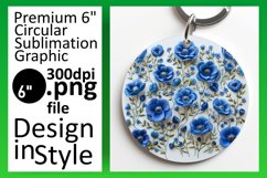 Chic Floral Keychain Sublimation Product Image 1