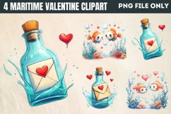 Maritime Valentine Clipart PNG Product Image 1
