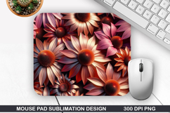 3D Flowers Mouse Pad Sublimation, Flowers Mouse Pad PNG Product Image 1