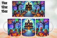 Halloween House Mug Wrap Sublimation 11oz, 12oz, 15oz Product Image 1
