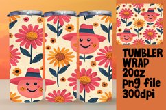 Smiling Watercolor Flower Tumbler Wrap 20oz Product Image 1