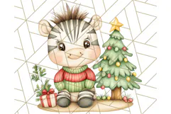 Muted Cute Safari Christmas Animal PNG Clipart, Holiday Png Product Image 5