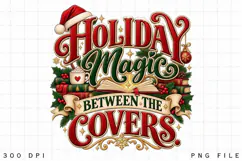 Holiday Magic Between the Covers PNG, Christmas Book Lover Product Image 4