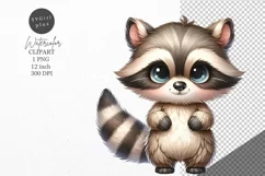 Cute Animals Clipart, Raccoon clipart Product Image 1