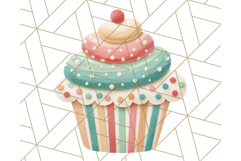 Paper Cupcake Clipart Layered Paper Scrapbook Collage Png Product Image 5