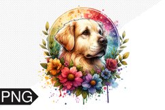 Dog Flowers Sublimation - Dog Clipart PNG Design Product Image 1