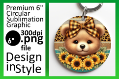 Elegant Keychain Circle Design PNG , Cute Animals Product Image 1