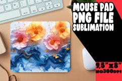 Beautiful 3D Marble and Flower Mouse Pad Design Product Image 1