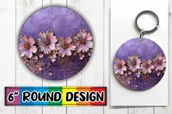 Glittering Flower Leopard Sublimation Circle: Keychain, Coas Product Image 1