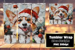 Christmas Winter Design Peeking Dog Tumbler Wrap Product Image 1