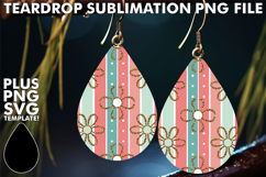 Unique TEARDROP Earrings Magic PNG, Gold Flower Product Image 1