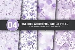 Lavender Watercolor Digital Paper Product Image 1