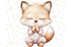 Praying Baby Animals in Pajamas Clipart, Sleepy Animal Png Product Image 5