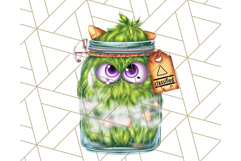 Halloween Monster Clipart PNG, Monsters in Jars, Spooky Png Product Image 5