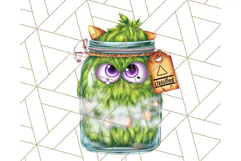 Halloween Monster Clipart PNG, Monsters in Jars, Spooky Png Product Image 5