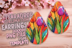 Sublimation Design - Teardrop Earring Floral Pattern Product Image 1