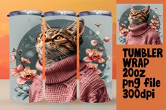Charming Funny Feline Sublimation Tumbler Wrap - 20oz Product Image 1