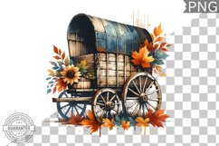 Fall Wagon Garden Sublimation - Fall Clipart PNG Design Product Image 1