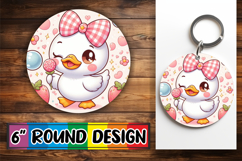Bright Round Ornaments Sublimation, Cute Goose Product Image 1
