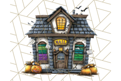 Halloween Buildings Clipart PNG, Haunted Houses Art Product Image 5