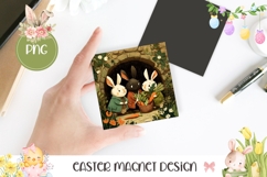 Cartoon Easter Bunny PNG, Easter Animals Square Coaster Product Image 1