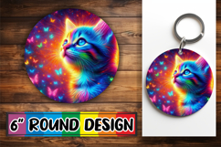 Unique Sublimation Round Ornaments PNG, Cat Product Image 1