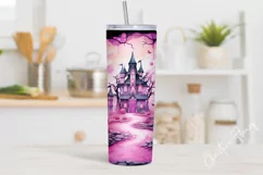 Watercolor Halloween Scene Tumbler Wrap PNG Product Image 3