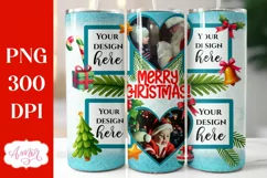 Merry Christmas Photo tumbler wrap for sublimation 20oz Product Image 1