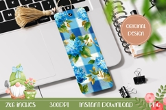 Printable Hydrangea Bookmark, Cartoon Flowers Bookmark PNG Product Image 1