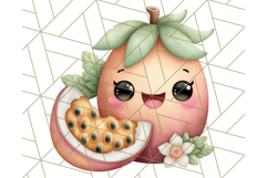 Fruit Doodles Clipart, Cute Cartoon Fruit PNG, Kawaii Food Product Image 5