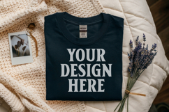 Black Gildan 5000 Flat Lay Tshirt Mockup, G5000 mockup Product Image 1