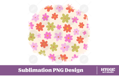 Retro Flowers Background Png Floral Paper Sublimation Bundle Product Image 8