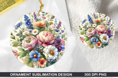 Flowers Stained Glass Ornament PNG, Digital Download File Product Image 1