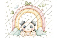 Pastel Plushie Rainbow Clipart PNG, Nursery Baby Animals Png Product Image 5
