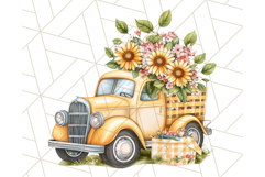 Floral Farm Truck Clipart, Cottagecore Country Truck Png Product Image 5