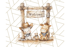 Cowgirl Baby Clipart PNG, Cute Toddler Western Outfit Art Product Image 5