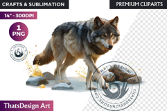 Wold Watercolor Arctic Winter Animal Clipart Wildlife Product Image 1