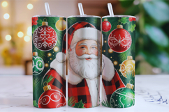 Merry Christmas Santa Tumbler Wrap | Christmas Wrap Product Image 1