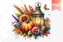 Autumn Pumpkin Harvest Sublimation - Autumn Clipart PNG Product Image 1