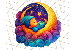 Whimsical Celestial Moon and Stars Clipart Constellation Png Product Image 5