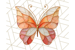 Stained Glass Butterfly PNG Colorful Clipart for Sublimation Product Image 5