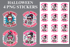 4 Halloween Good Moms Stickers Png | Printable Product Image 1